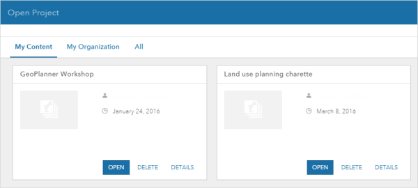 Öffnen von Projekten Öffnen von Projekten