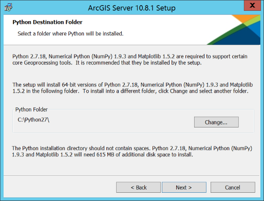 Dialogfeld "Python-Zielordner" Dialogfeld "Python-Zielordner"