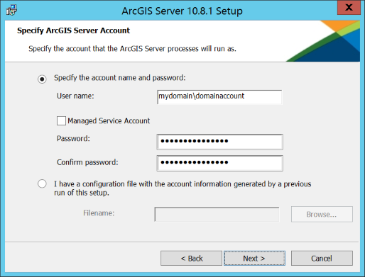 Verwenden eines Domänenkontos Verwenden eines Domänenkontos