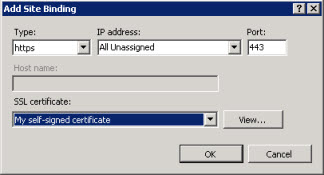Neue Bindung in IIS Manager Neue Bindung in IIS Manager